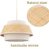 Claxy Rattan Drum Plug in Hanging Light Fixture Boho plug in Pendant Light - 2 of 4