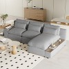 NicBex Modern 109.8" Sectional Sofa Modular L Shape Sofa Couch with 3 Pillows and Storage Space for Living Room Apartment - 3 of 4
