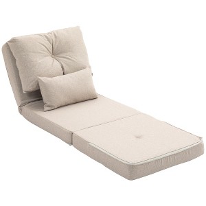 Aghana Digitals Beige 2-in-1 Convertible Floor Sofa Bed with 5-Position Adjustable Backrest, Linen - 1 of 4