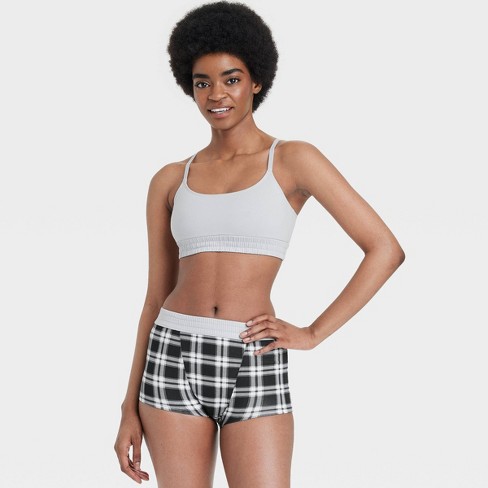 Women s Bralette And Boy Shorts Set Colsie Gray L Target