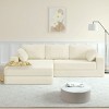 NicBex Couches for Living Room L shape Modular Sectional Sofa Left Sofa Seat Corduroy Upholstered Compressed Sofa Couch Unfold Into a Bed - 2 of 4