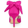 Allegra K Women's Satin Upper Pointed Toe Bow Decor Stiletto Heels Pumps - 3 of 4