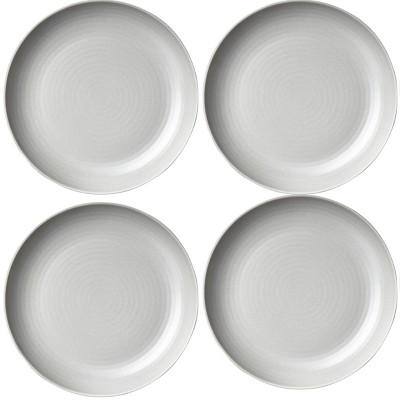 TAG Light Gray Brooklyn Melamine Plastic Dinning Dinner Plate Dishwasher Safe Indoor/Outdoor 11x11 inch Dinner Plate Set 4