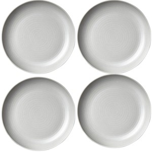 TAG Light Gray Brooklyn Melamine Plastic Dinning Dinner Plate Dishwasher Safe Indoor/Outdoor 11x11 inch Dinner Plate Set 4 - 1 of 2