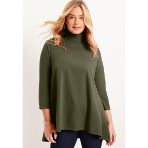 June + Vie by Roaman's One+Only Mock-Neck Tunic - 1 of 4