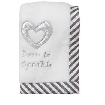 Bacati - Love Aztec Design/Print Gray/Silver Born to Sparkle Embroidered Blanket