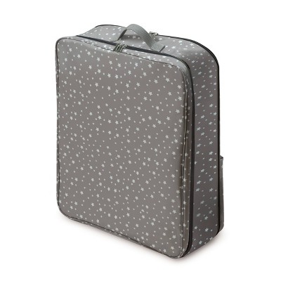 Gray and Pink Star Pattern Double Doll Carrier Set with Accessories