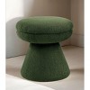 PAGED Accent Ottoman Mushroom Shape Vanity Stool Contemporary Foot Stool with Round Top, Shearling Teddy-Like Fabric for Entryway, Bedroom - 2 of 4