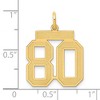 Black Bow Jewelry 14k Yellow Gold, Jersey Collection, Medium Number 80 Pendant - 4 of 4