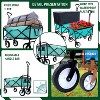 HTUTWOO Collapsible Wagon Cart, Beach Folding Utility Cart, Duty 360 lbs, Utility Wagon Grocery Cart, Equipped with 3pcs plastic Liner bag Black - 2 of 4