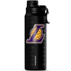 NBA Officially Licensed Los Angeles Lakers 26 oz Stainless Steel Double Wall Insulated Water Bottle with Chug Lid and Handle - 1 of 4