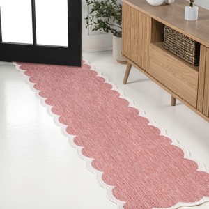 JONATHAN Y Alice Classic Cottage Two-Tone Scalloped Indoor/Outdoor Area Rug - 1 of 4