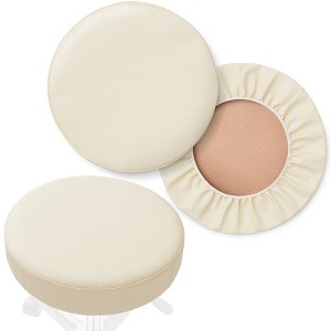 Saloniture 2-Pack Round Stool Seat Cover, Waterproof Slipcover for Swivel Chair or Barstool - 1 of 4