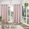 Set of 2 Delano Indoor/Outdoor Heavy Textured Grommet Top Light Filtering Window Curtain Panels - Exclusive Home - 2 of 4
