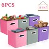 DOMETOUR 6 Piece 6pcs Drawer Type Mixed Color Storage Box, 11 Inch Collapsible Storage Cube Organizer - 2 of 4