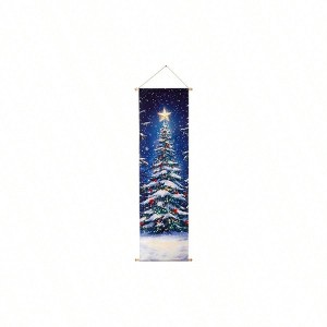 16x47 Tree Canvas 5 Color - Changing LEDs Dynamic Holiday Party Backdrop Decor,changing LED light enhances the festive vibe - 1 of 4