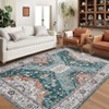 Area Rug with Rubber Backing Vintage Washable Rug Soft Foldable Carpet Low Pile Boho Rugs - 3 of 4