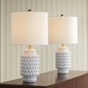 360 Lighting Hobnail 22 1/2" High Small Modern Accent Table Lamps Set of 2 White Ceramic Shade Living Room Bedroom Bedside Nightstand House Office - 2 of 4