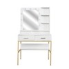 NicBex 29.2" Small Vanity Desk Sliding Mirror, Hidden Storage, Minimalist Dressing Table for Bathroom/Dorm Rooms, Black - 3 of 4