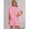 cheibear Women's Short Sleeve Tops and Shorts with Pockets Lounge Pajama Sets - 4 of 4