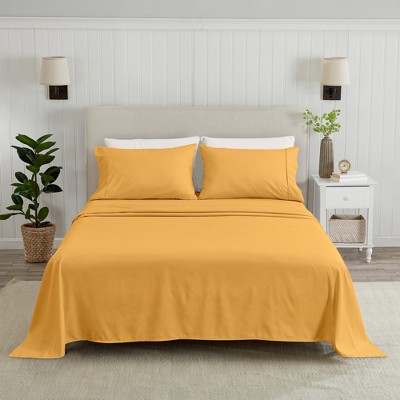 Great Bay Home Solid Microfiber Wrinkle-Resistant Sheet Set