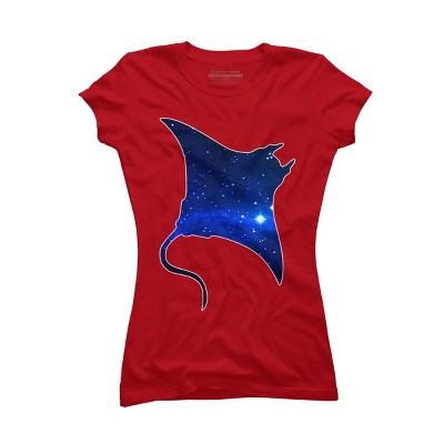 Junior's Design By Humans Space Manta Ray By Shrenk T-Shirt