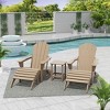 WestinTrends Malibu HDPE Outdoor Patio Folding Poly Adirondack Chairs with Ottomans and Side Table (5-Piece Conversation Set) - 2 of 4