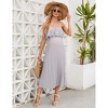 Coolmee Womens Summer Maxi Casual Dress Off Shoulder Ruffle Spaghetti Strap Pleated Long Sundress - 2 of 4