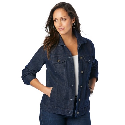 Jessica London Women's Plus Size Short Sleeve Denim Jacket - 28 W, Blue :  Target