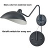 Claxy Set of 2 Modern Black Metal Wall Sconce with On/Off Switch Plug-in or Hardwired Swing Arm Wall Light Fixture - 3 of 4
