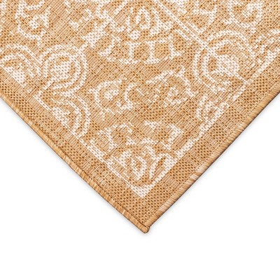 Antique Tile & Sand Handmade Synthetic Indoor/Outdoor Rug