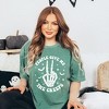 Simply Sage Market Women's People Give Me The Creeps Short Sleeve Garment Dyed Tee - 2 of 4