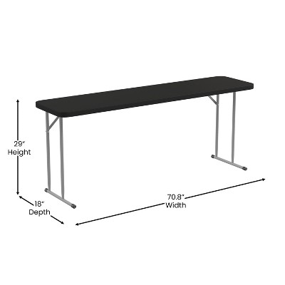 Emma Black Plastic Folding Training Table with Locking Legs