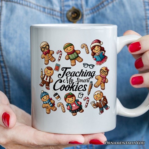 Gingerbread Teacher Mug, Teaching My Smart Cookies Gift (Non-Custom Only)| OrnamentallyYou - image 1 of 3