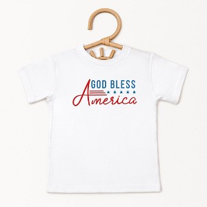 The Juniper Shop God Bless America Stars And Stripes Youth Short Sleeve Tee - 1 of 2