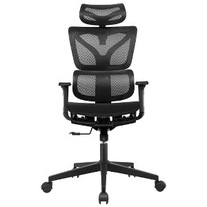 KERDOM Ergonomic Office Desk Chair with Adjustable Lumbar Support, Computer Gaming Chair with 3D Arms and Headrest, Black - 1 of 1