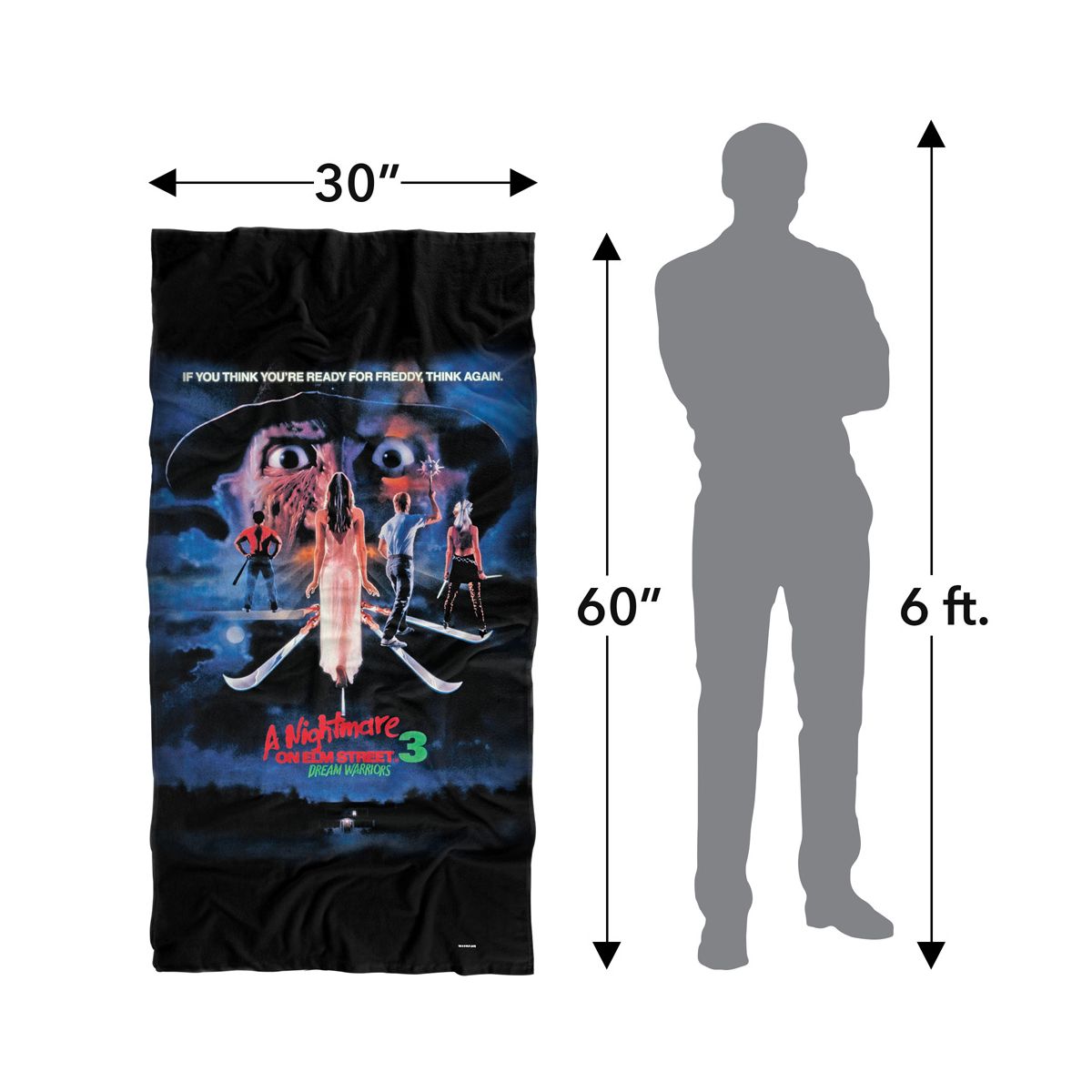 Nightmare On Elm Street Elm Street 3 Poster 30” x 60” Beach Towel - thumbnail 6