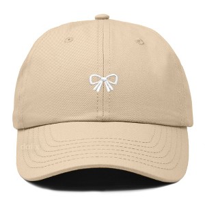Dalix Bow Embroidered Coquette Cotton Summer Cute Outdoor Baseball Cap Dad Hat Womens - 1 of 4