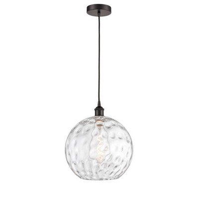 Athens Water Glass - 1 Light Mini Pendant In Industrial Style-14.75 Inches Tall and 12 Inches Wide