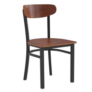 Flash Furniture Wright Commercial Grade Dining Chair with 500 LB. Capacity Steel Frame, Solid Wood Seat, and Boomerang Back - 1 of 4