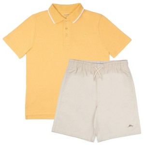 Tommy Bahama Little Boys Short Sleeve Polo Shirt and Short Set - Orange, 5-6 - 1 of 3