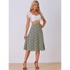 Allegra K Women's Chiffon Summer Vintage Floral Print A-Line Midi Skirts - 3 of 4