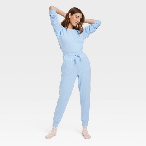 Women's Fleece Lounge Jogger Pants - Colsie™ Blue S : Target