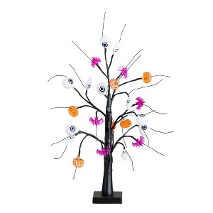 Nearly Natural 2-Ft Pre-Lit Artificial Halloween Eyeballs, Ghosts, Bats & Pumpkins 24 LED Lighted Ornament Tree - 1 of 1