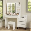 NicBex 29.2" Small Vanity Desk Sliding Mirror, Hidden Storage, Minimalist Dressing Table for Bathroom/Dorm Rooms, White - 4 of 4
