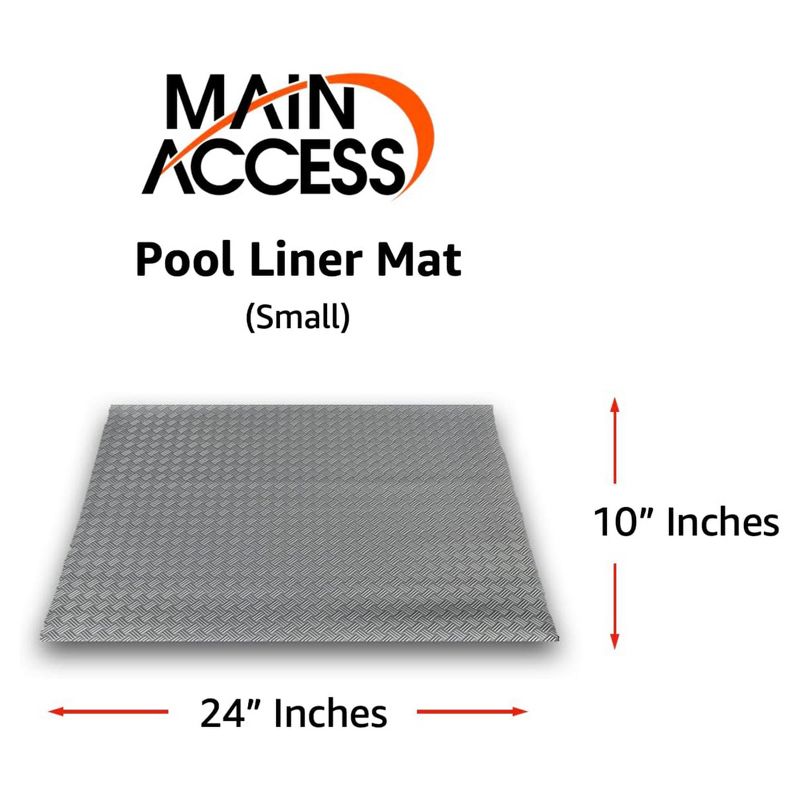 Main Access Large Pool Step Ladder Guard Mat, Accessory Only, Gray + Main Access Smart Choice Incline Outside Above Ground Swim Pool Ladder, Taupe, 4 of 7