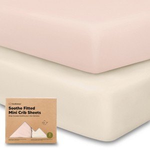 KeaBabies Mini Crib Sheets for Baby Girls, Boys, 2-Pack Soothe Pack and Play Sheets Fitted, Organic Pack N Play Mattress Sheet - 1 of 4