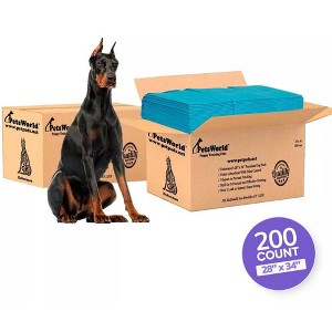 PetsWorld Economy Value (28x34 inch) Puppy Training & Potty Pads 200 Count - 1 of 4