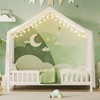 Okak Twin/Full Kids Floor House Bed Frame with Roof Design & Canopy,Modern Montessori Platform Bed,No Box Spring Needed - 2 of 4