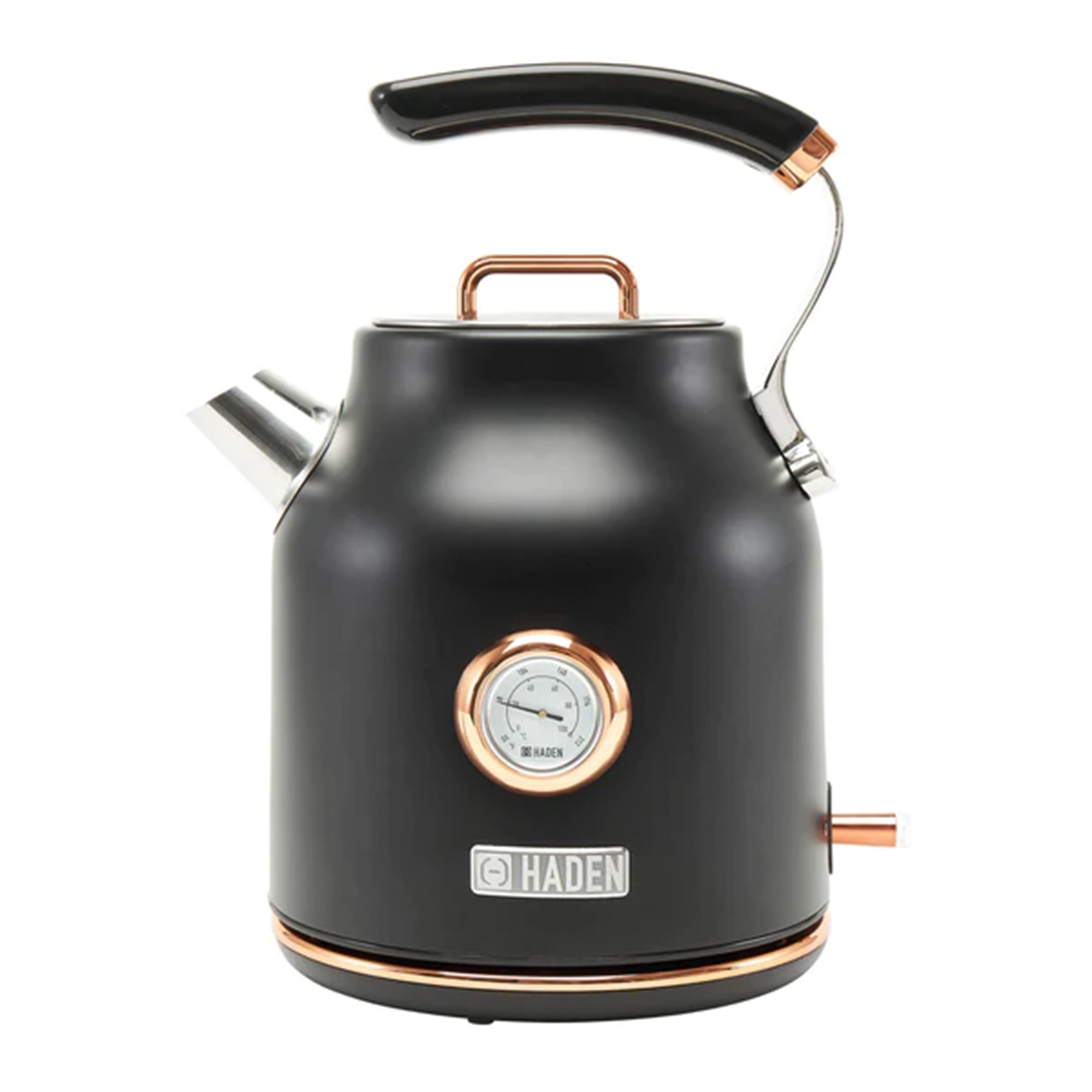 Haden Dorset 1.7 Liter Stainless Steel Electric Kettle, Hot Water Kettle with 360-Degree Base and Auto Shutoff, Black & Copper
